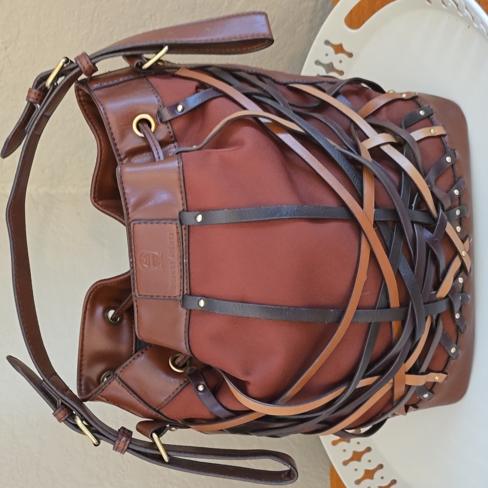Etienne Aigner Designer Vintage Drawstring Bucket Bag Purse - Picture 2 of 12